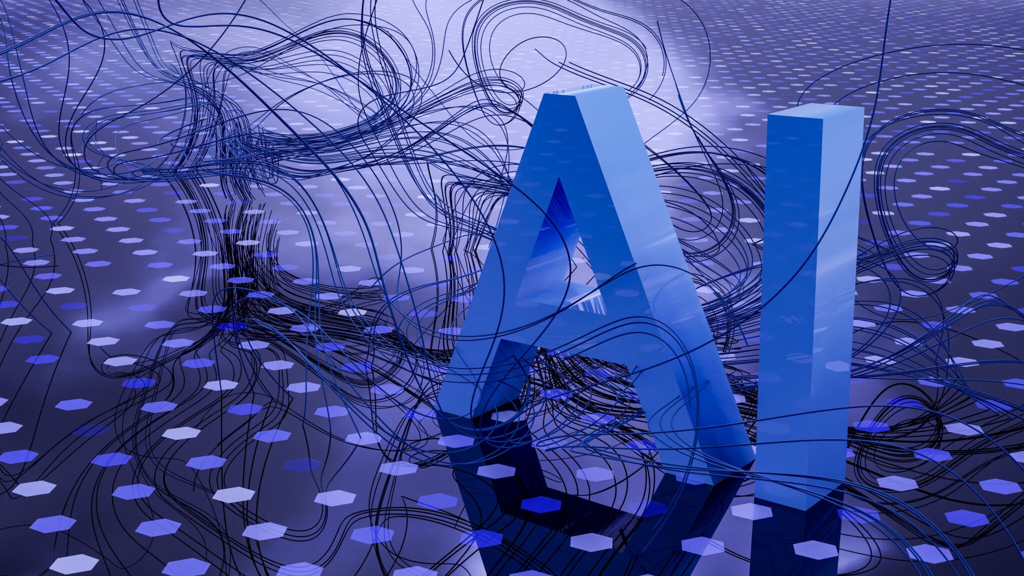 The letters 'AI' on a blue background
